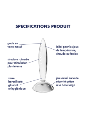 Gode anal en verre borosilicaté massif transparent Sparkling Crystal Satisfyer - CC597830
